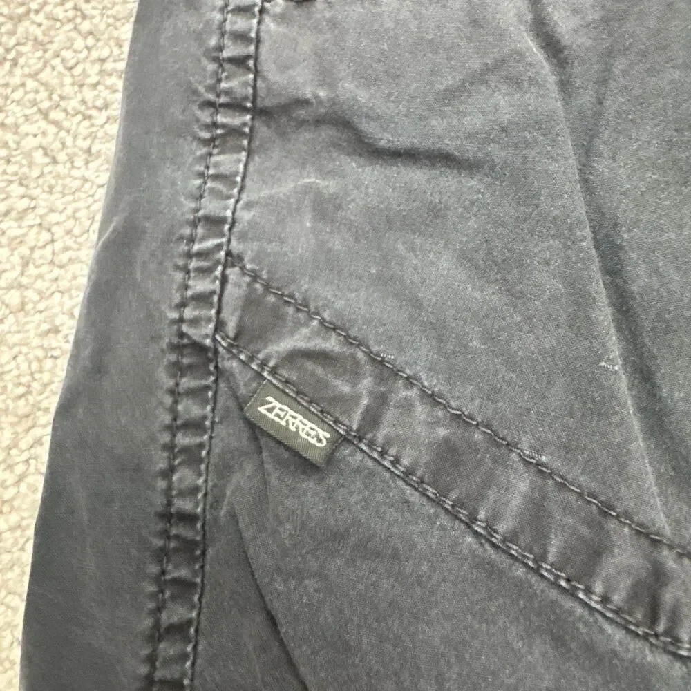 Zerres Outdoor Cargo Shorts Mens 48 Normal Faded Black Cotton Casual Camping
